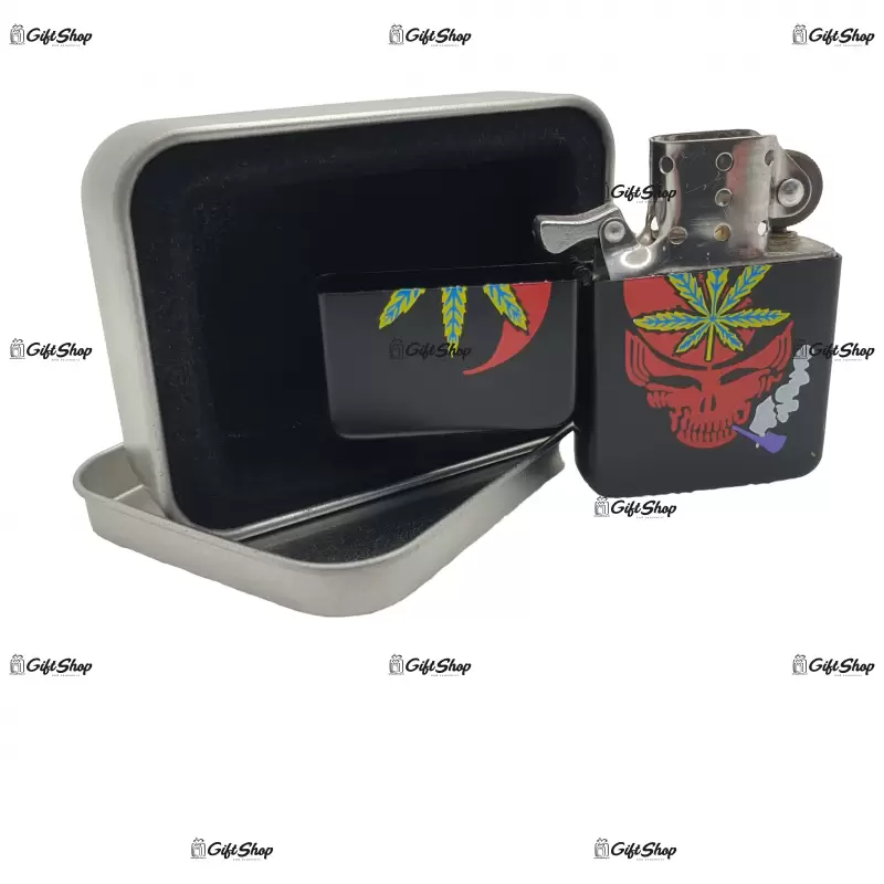 Marijuana black, bricheta gen zippo metalica model 4